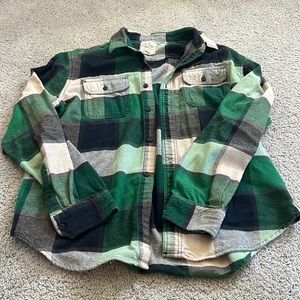 American Eagle Men’s XL Green and Blue Flannel Shirt